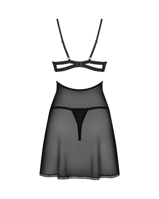 Sheer Lace Babydoll Skirt & String Panty Set Obsessive Nutris